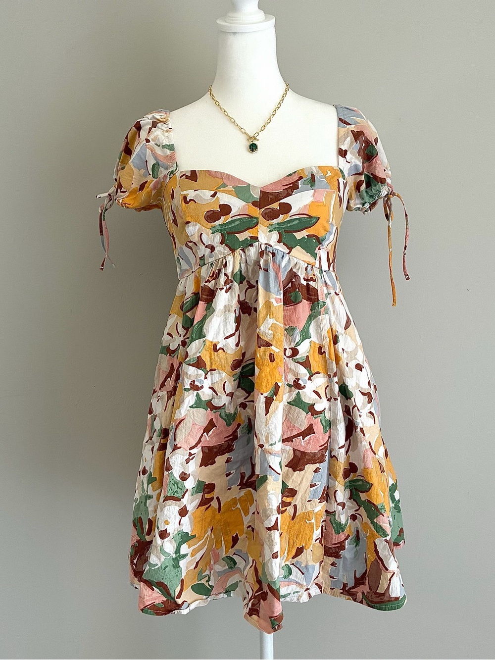 Abercrombie & Fitch Tropical Print Mini Babydoll Dress Size: XS